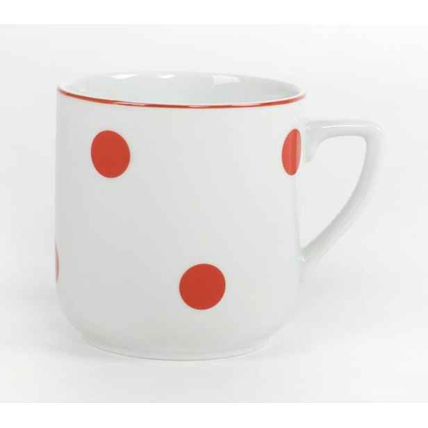 hrnek 400ml PĚTKA-Červ.puntík, čes.porcelán