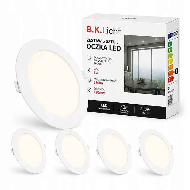 Led očka 5x8W Sada Barva teplá bílá Velké 12 cm Ø Obývací pokoj Chodba Bílá