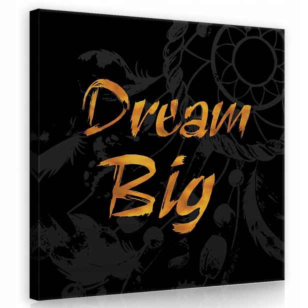 Obraz 80x80 Marz o velkém Dream Big inspirace motivace zlatý nápis