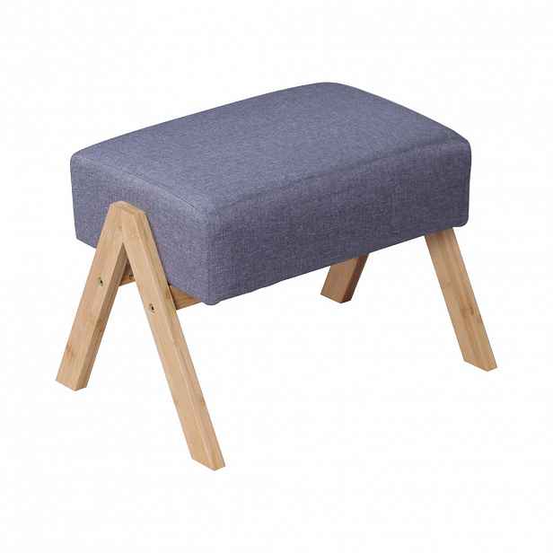 Relaxdays PODNOŽKA Šedá bambus látka 30 cm