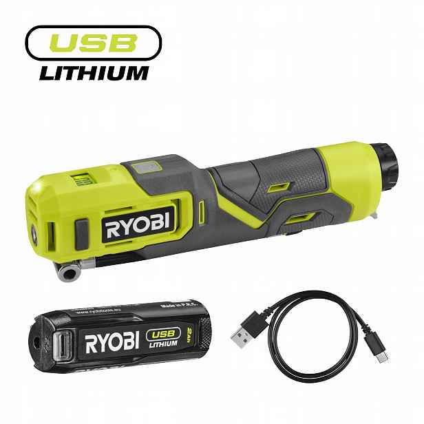 Ryobi RI4-120G 4V Akumulátorový vysokotlaký kompresor Usb Lithium 2.0Ah aku