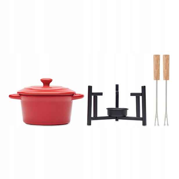 Sada na fondue keramická pro 2 os 0,3 l červená je ideální jako dárek pro