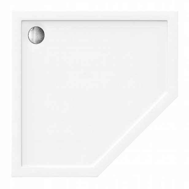 Sprchová Vanička Nízká Rohová 80x80 cm Bílá 6 cm Rea Diamond White Akrylová slim