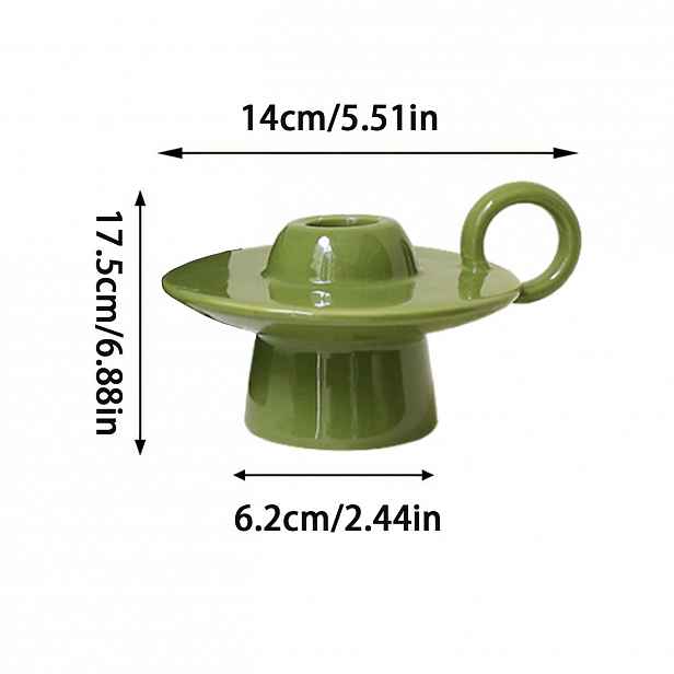 TEMU 1 ks Keramický UFO svícen, Vintage styl aromaterapeutická svíčková podstavec, Retro dekorativní stojan na svíčky, Vánoční party dekorace,