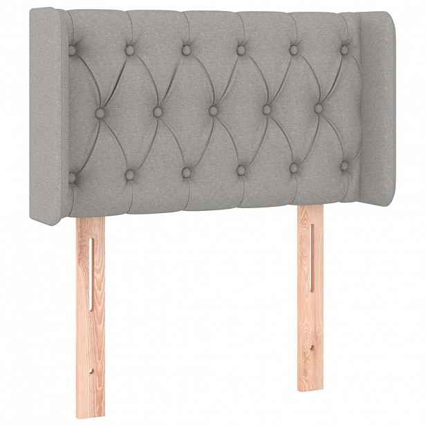 vidaXL Čelo postele typu ušák světle šedé 83x16x78/88 cm textil