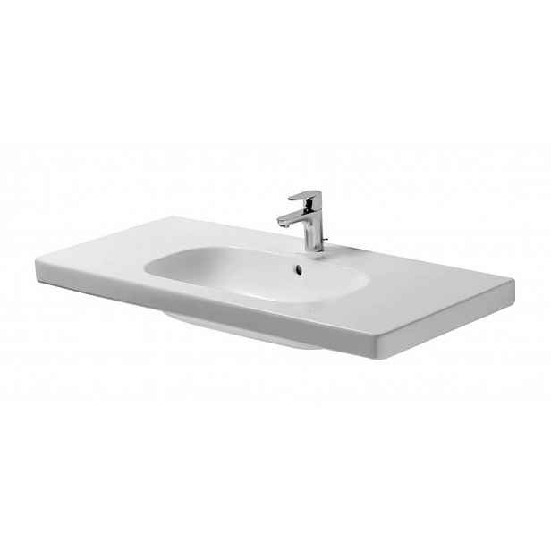 Duravit D-Code - Umyvadlo nábytkové 105x48 cm, s přepadem, s otvorem pro baterii, bílá 03421000002