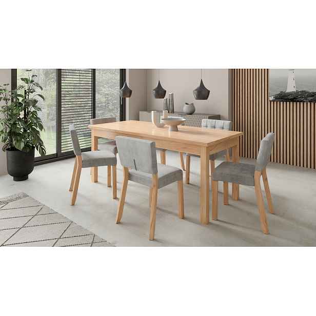 Jídelní stůl pro 6 osob 140x80 cm CADLA 10 - dub craft