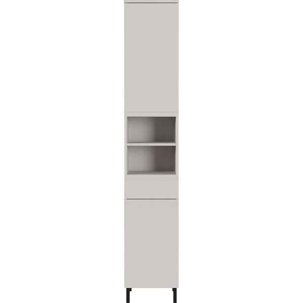 Krémová vysoká/úzká koupelnová skříňka 34x190 cm Salinas – Germania