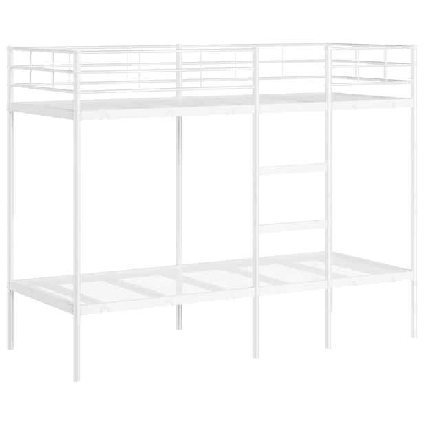 vidaXL Patrová postel bez matrace bílá 75x190 cm ocel