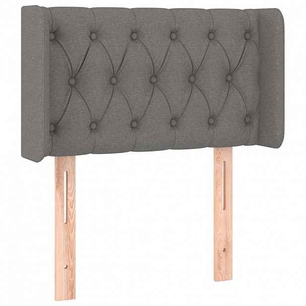 vidaXL Čelo postele typu ušák tmavě šedé 83x16x78/88 cm textil
