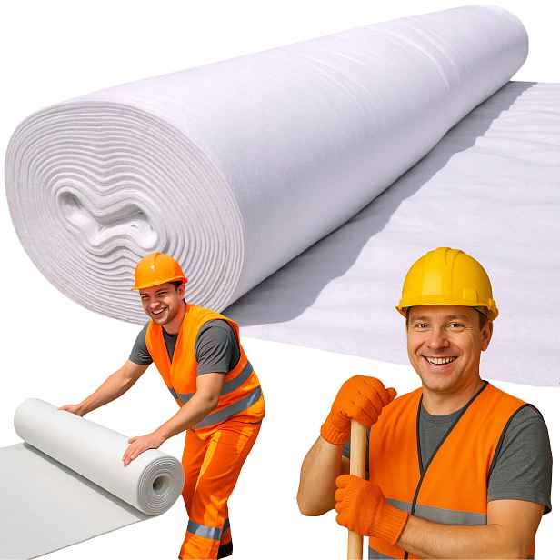 Geotextilie Silniční 200 g/m2 Pro Odvodnění Pod Cestu Drenážní Hrubá 1x50 m