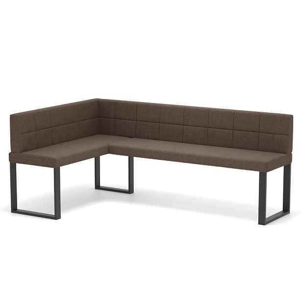 Idohome ROHOVÁ LAVICE SANA U levá tkanina prošívaná, 128/168 cm, hnědá