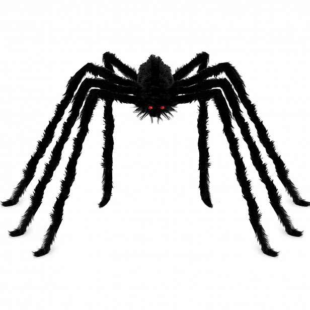 Pavouk Halloween 2 M Černý Chlupatý Červené Oči Nastavitelné Nohy