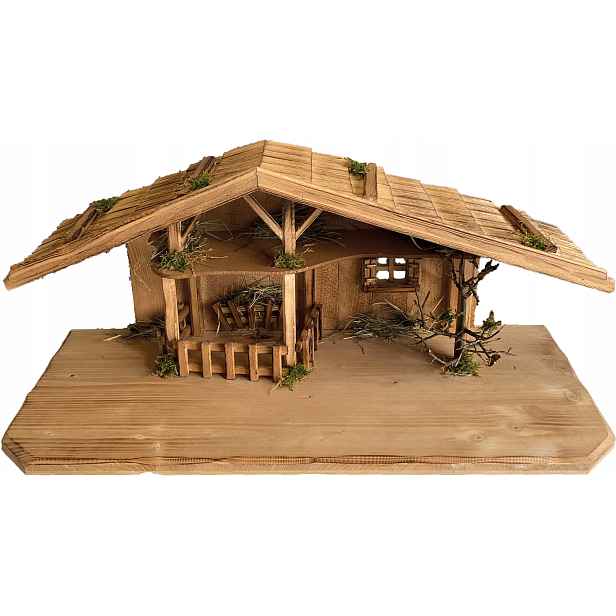 Roztomilý betlém Vánoční stáj 70x30x30 cm se hodí pro postavy 10-13 cm