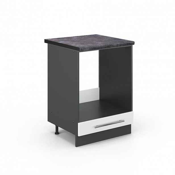Vicco SKŘÍŇKA NA VESTAVĚNOU TROUBU Fame-Line Bílá vysoký lesk 60 cm , PD Antracit