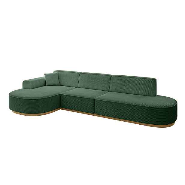 ALTDECOR ROHOVÁ SEDAČKA s otomanem, levá MARI-L2-v2 328x171x83 Zelená Manšestr