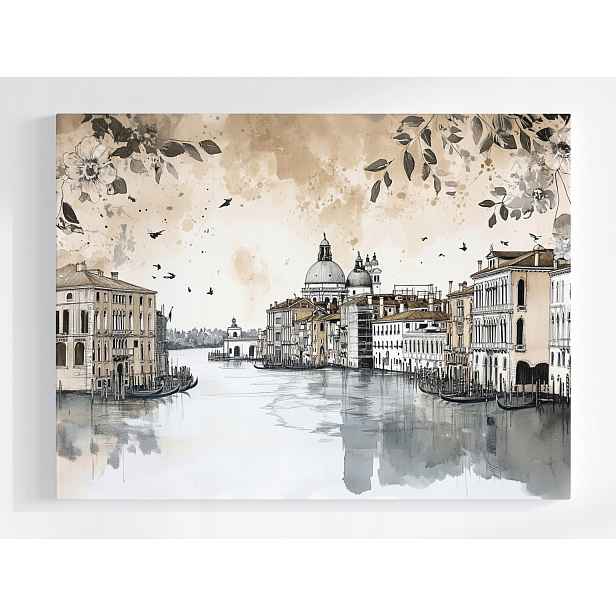 Plakát Město Panorama Benátky Canal Grande Skica 100x75