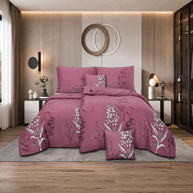 Šestidílné povlečení 140x200+70x90+40x40 Klasy vínové