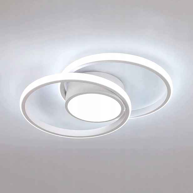 Stropní svítidlo bílé Led lustr závěsný moderní do obývacího pokoje 42W 6500K