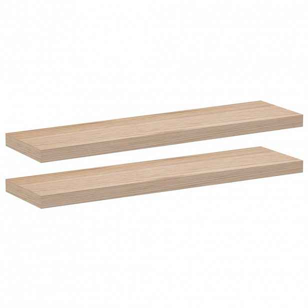 vidaXL Plovoucí police 2 ks 90 x 23,5 x 4 cm kompozitní dřevo