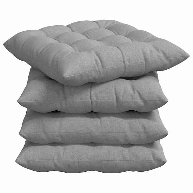vidaXL Polštáře na sedadla 4 ks Textil Oblačno šedá 40 x 40 x 6 cm