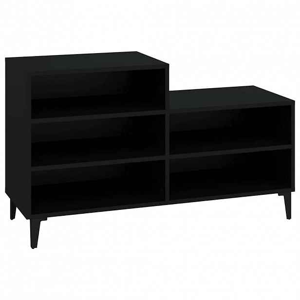 vidaXL Botník černý 102x36x60 cm kompozitní dřevo