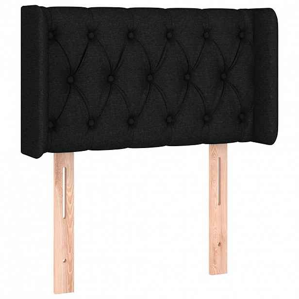vidaXL Čelo postele typu ušák černé 83 x 16 x 78/88 cm textil
