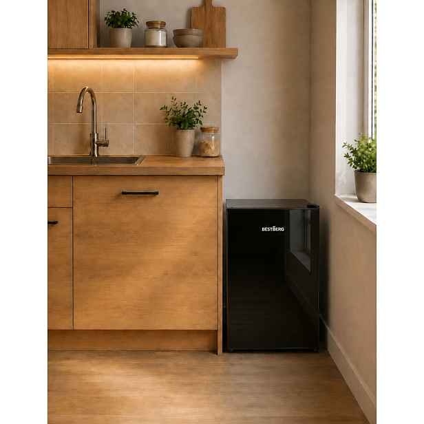 Chladnička BestBerg BBFR-70G / 58 l / LED osvětlení / černá