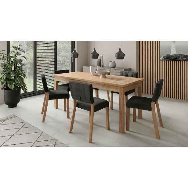Jídelní stůl pro 6 osob 140x80 cm CADLA 10 - dub lefkas