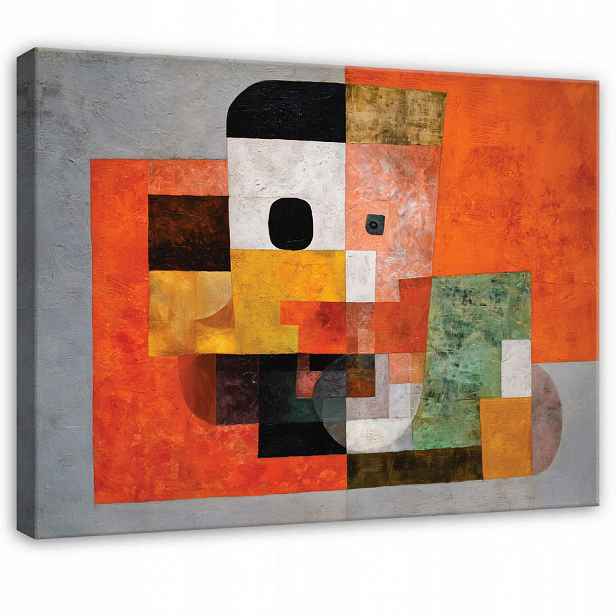 Wallarena OBRAZ NA PLÁTNĚ Abstraktní Morceau Orange 60x40 cm