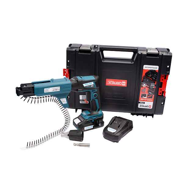 XTLINE Aku šroubovák na sádrokarton bezuhlíkový 18 V + baterie 2.0 Ah + nabíječka 2.4 A + box