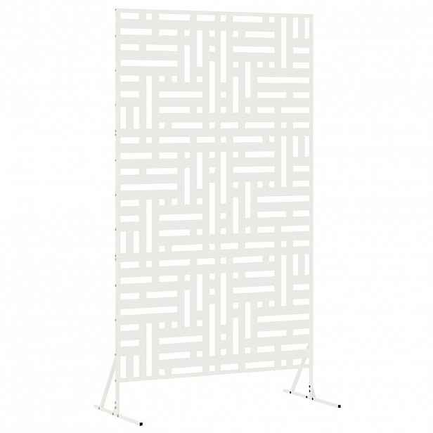 vidaXL Obrazovka pro soukromí 100 x 50 x 180 cm Ocel Bílá