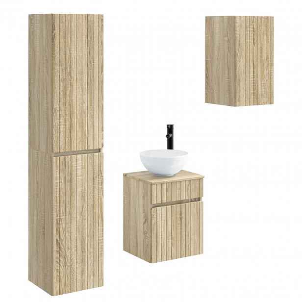 vidaXL Sada koupelnového nábytku 3 ks Dub sonoma 33 x 34,5 x 160 cm