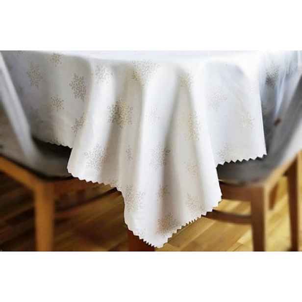 Elegantní vánoční ubrus – brokátové hvězdičky Rozměr: 140 x 300 cm