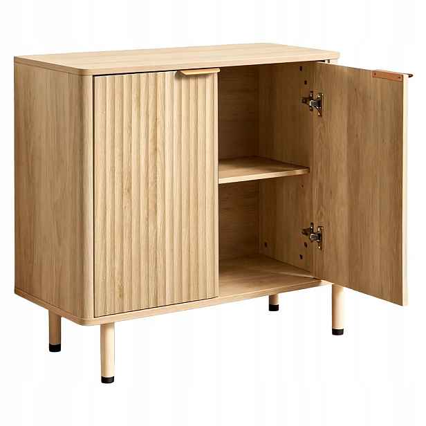 Kuchyňská skříňka dubový příborník 2 police 80 x 37,5 x 80 cm, retro styl, nábytková