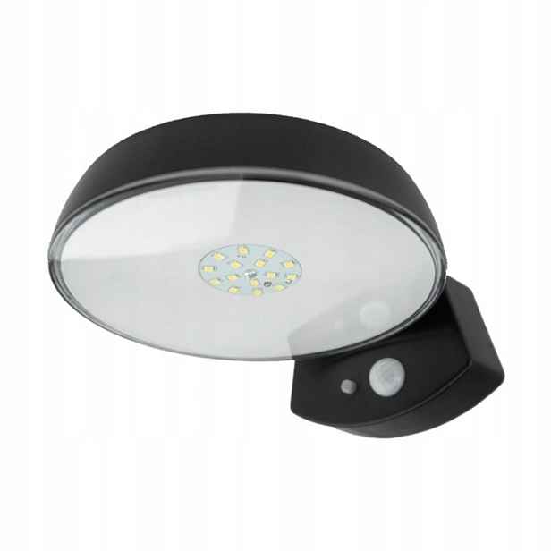 Venkovní solární Led nástěnné svítidlo s kulatý senzorem, černá barva Ecolight