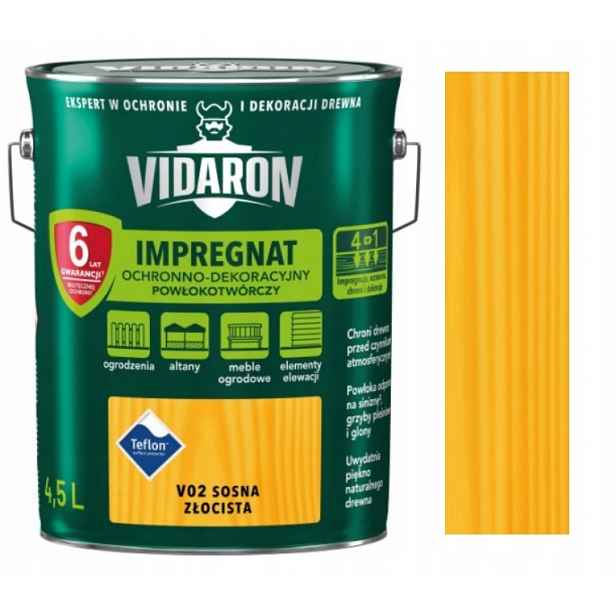Vidaron Impregnace Na Dřevo 4,5L Borovice Zlatá V02