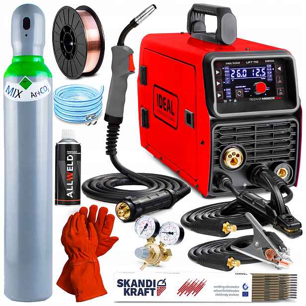 Poloautomatický Svařovací Stroj Ideal Tecno Mig 202 Led Mma Tig Synergic 200A 230V