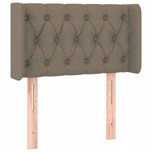 vidaXL Čelo postele typu ušák taupe 83 x 16 x 78/88 cm textil