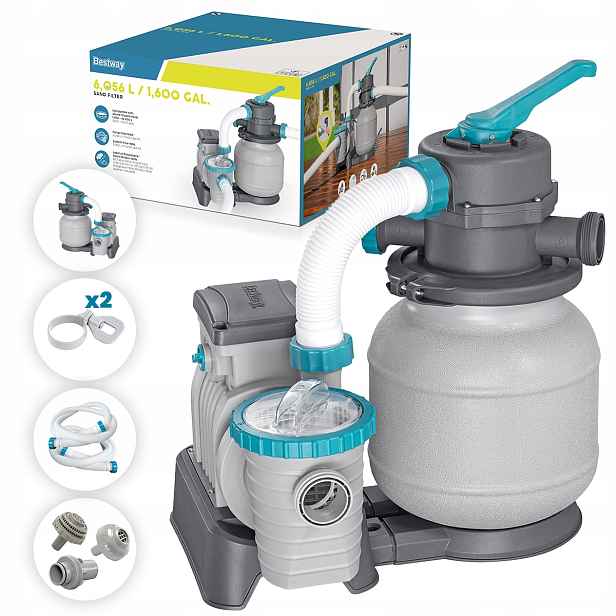 Bazénová písková pumpa do bazénu Filtrační Best Way 5678 L/h Komplet