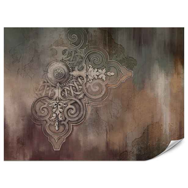 Muralo FOTOTAPETA do Jídelny Retro Ornament Betonová Stěna Abstrakce 500x350