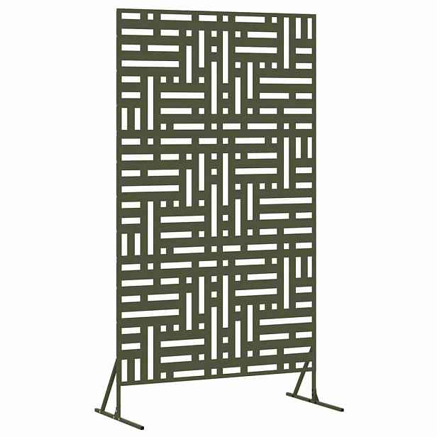 vidaXL Obrazovka pro soukromí 100 x 50 x 180 cm Ocel Olivově zelená
