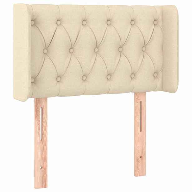 vidaXL Čelo postele typu ušák krémové 83 x 16 x 78/88 cm textil