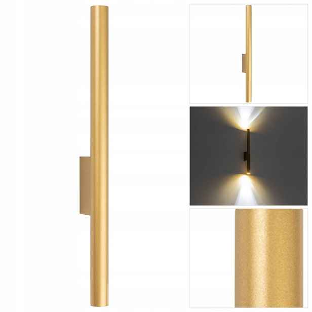 Zlatá nástěnná lampa Laser s jemným leskem do pracovny Nowodvorski