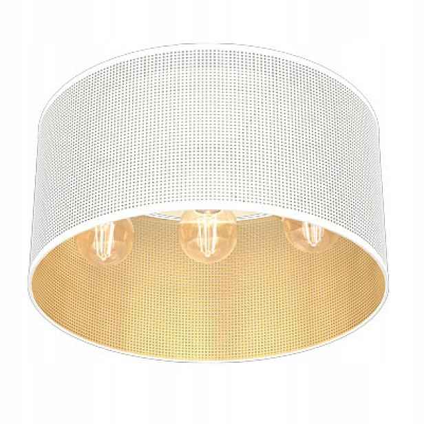 Stropní svítidlo loft kulatá 40 cm bílá zlatá síťka do obývacího pokoje Luminex