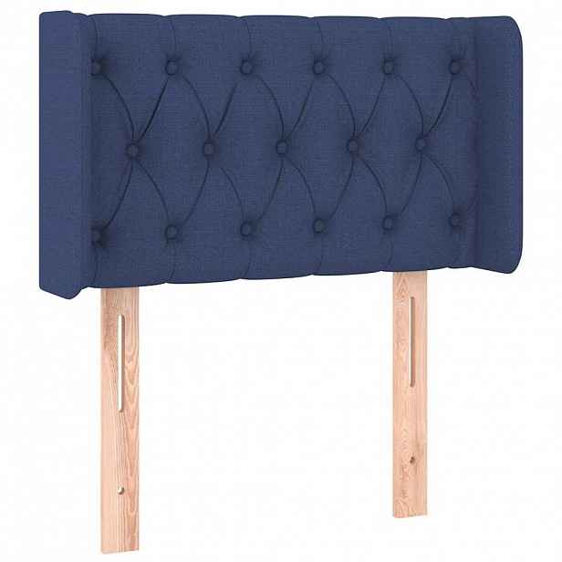 vidaXL Čelo postele typu ušák modré 83 x 16 x 78/88 cm textil