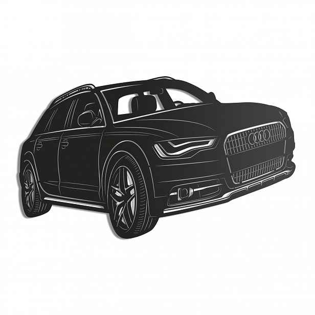 Dřevěný 3D obraz Audi A6 Allroad Nástěnná Dekorace Dárek XL