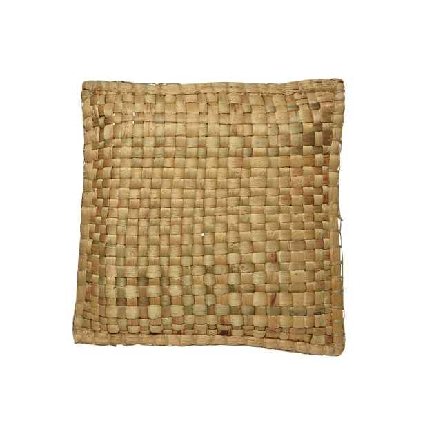Hnědý pletený polštář z listů vodního hyacintu - 40*40*10cm Mars & More