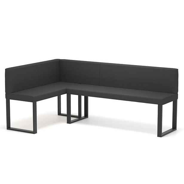 Idohome ROHOVÁ LAVICE SANA U levá ekokůže hladká, 142/196 cm, černá