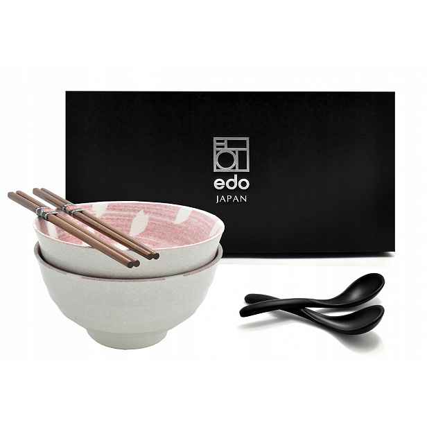 Sada 2 misek s lžícemi a paličkami Bunny Pink 17 cm/800 ml Box
